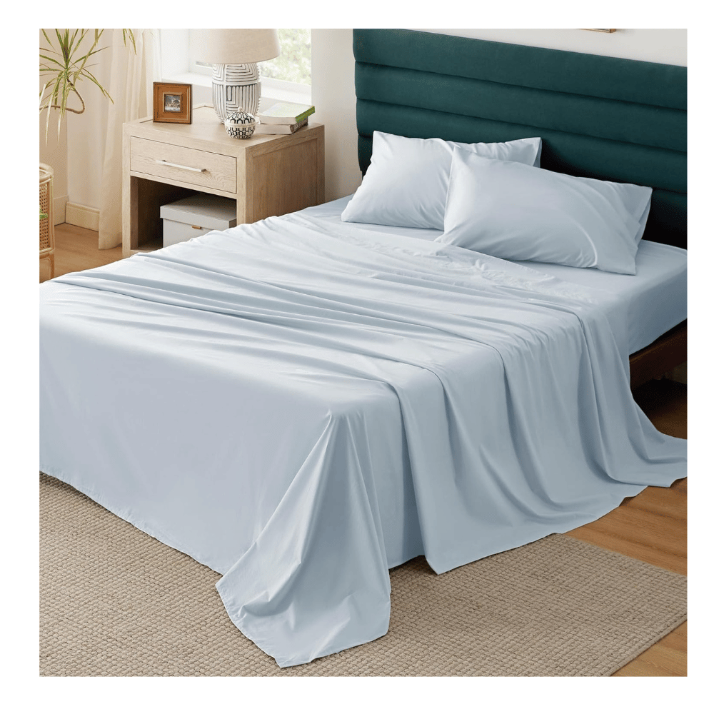 Crisp percale bed sheets