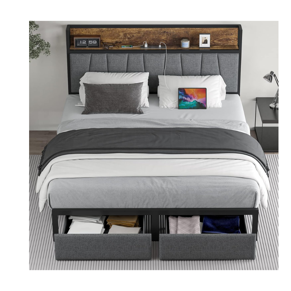 Platform bed with drawers