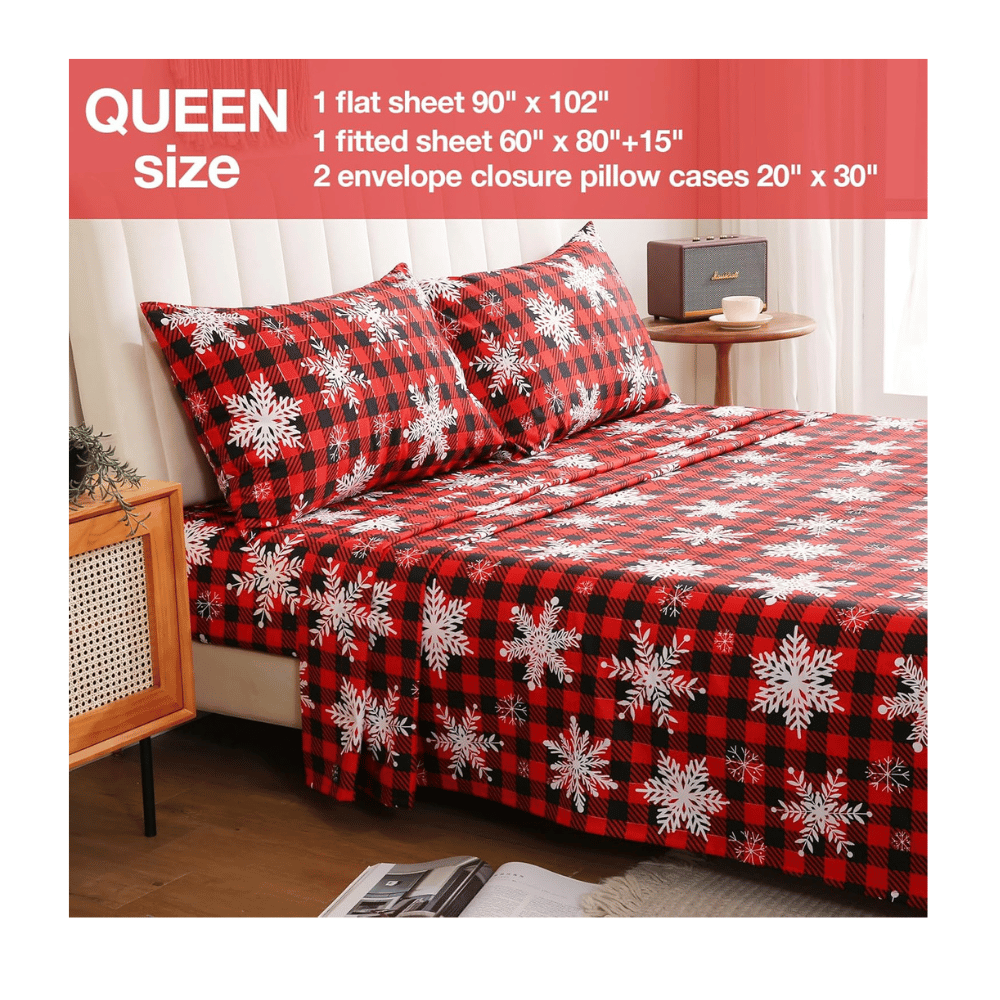 JSD plaid snowflakes sheets