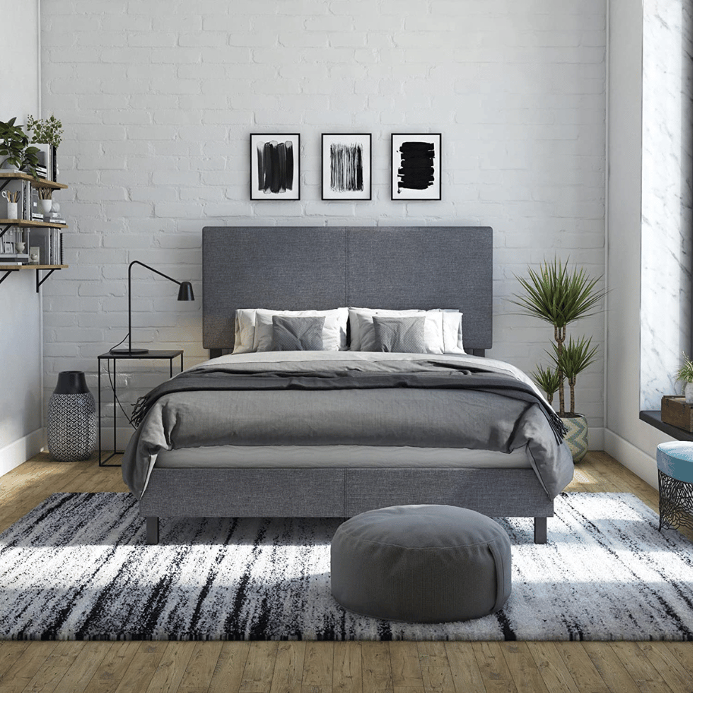 Sleek upholstered bed