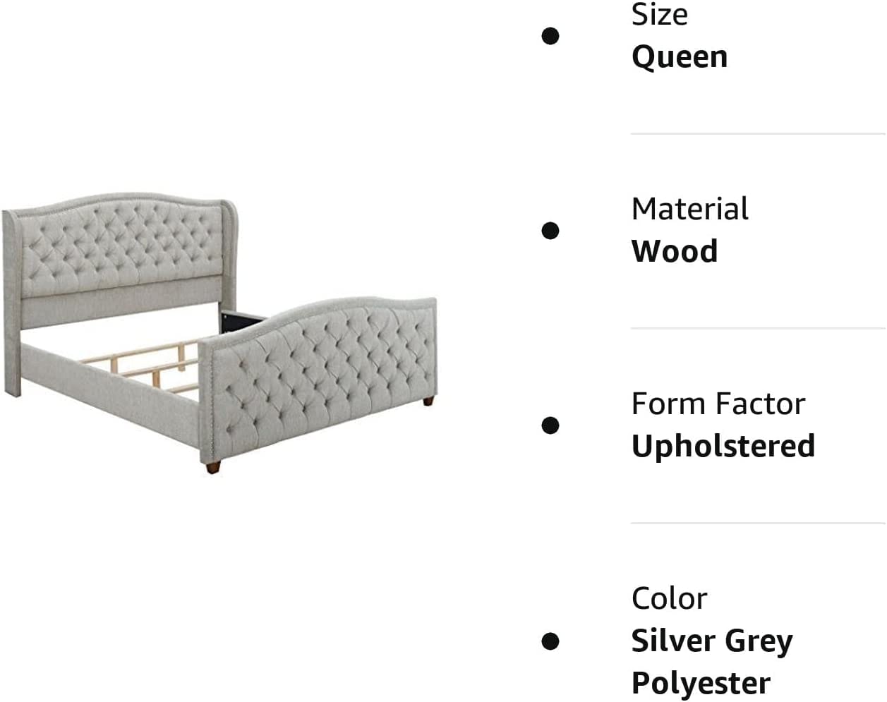 Wingback upholstered bed