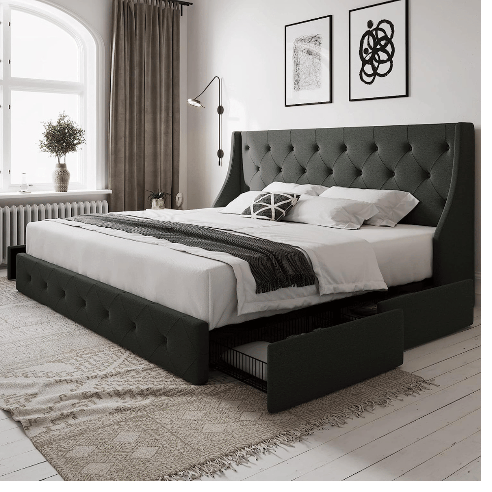 Four drawer platform bed