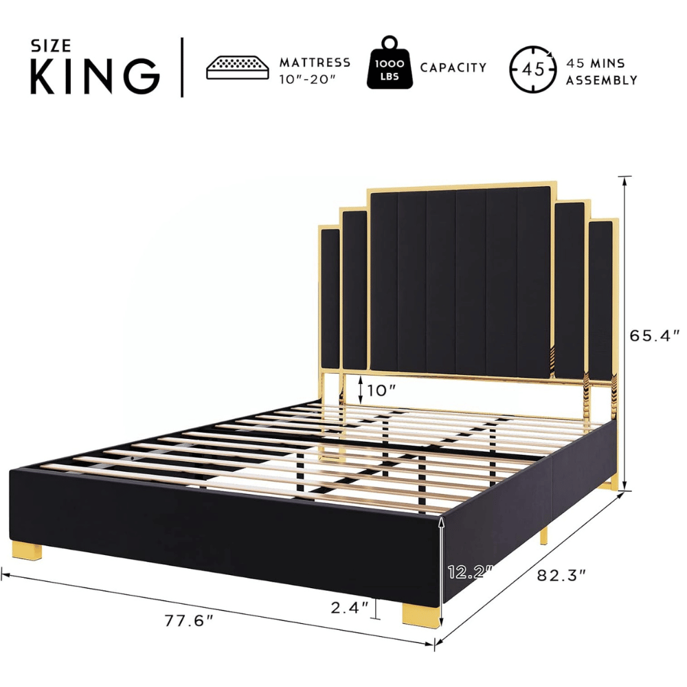 King frame with headboard