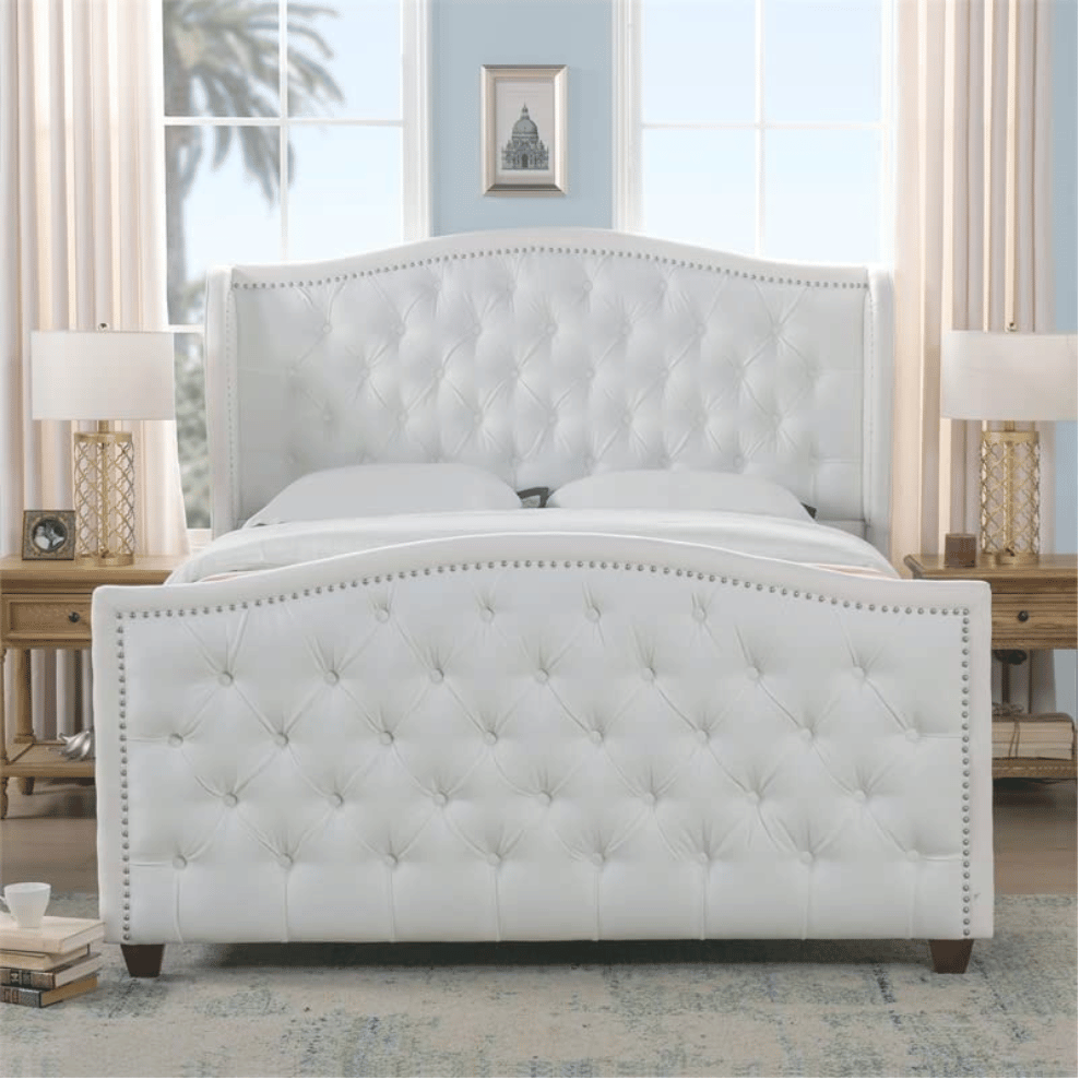 Jennifer tufted wingback bed