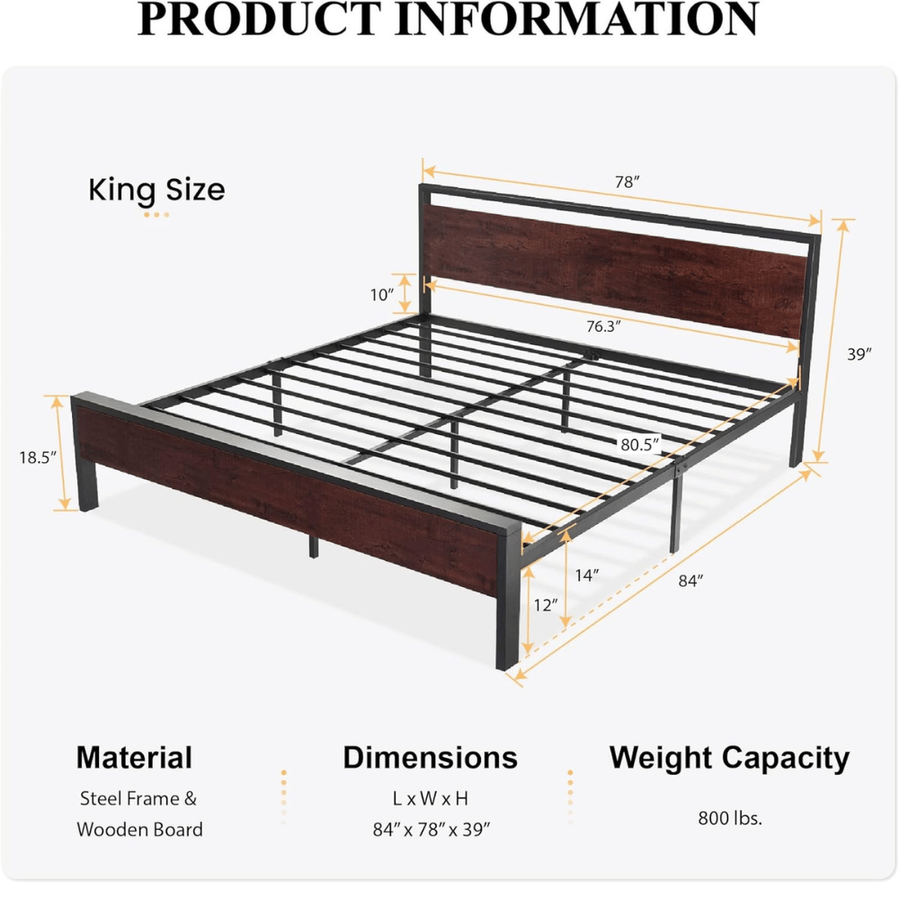 CERLIN metal platform bed