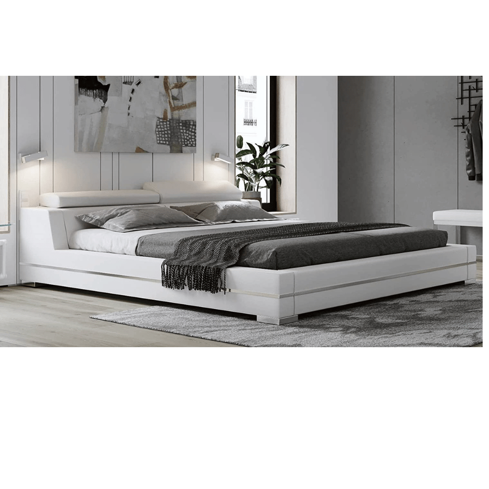 Zuri leather platform bed