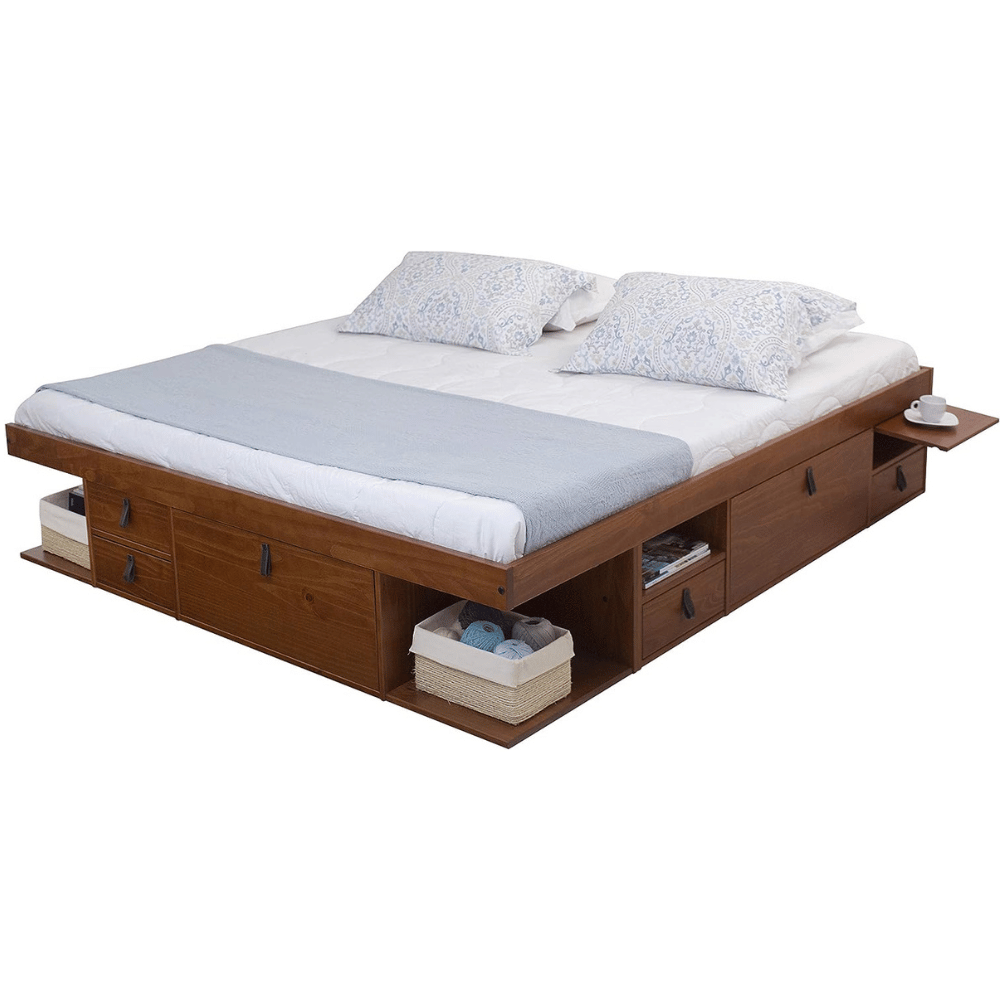 The bed frame maximizes bedroom space efficiently. (Credit: Memomad)