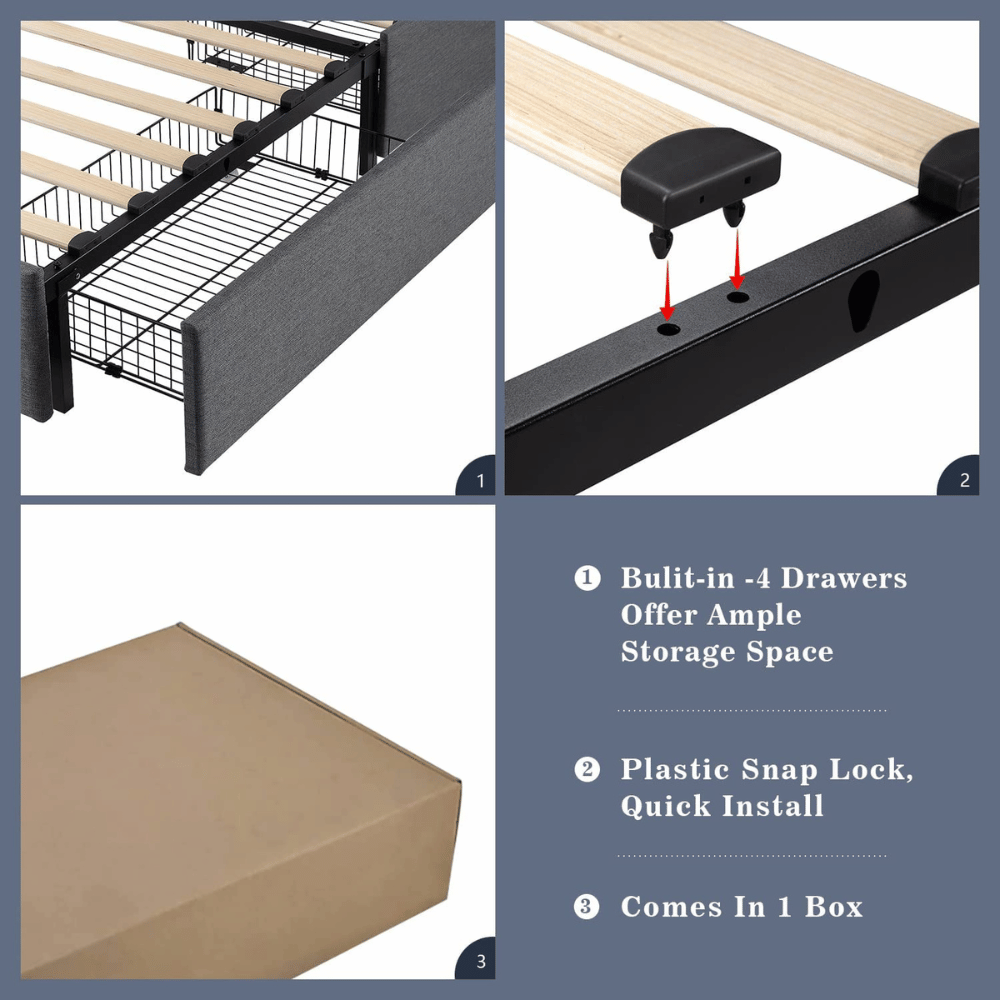 Allewie soft fabric bed