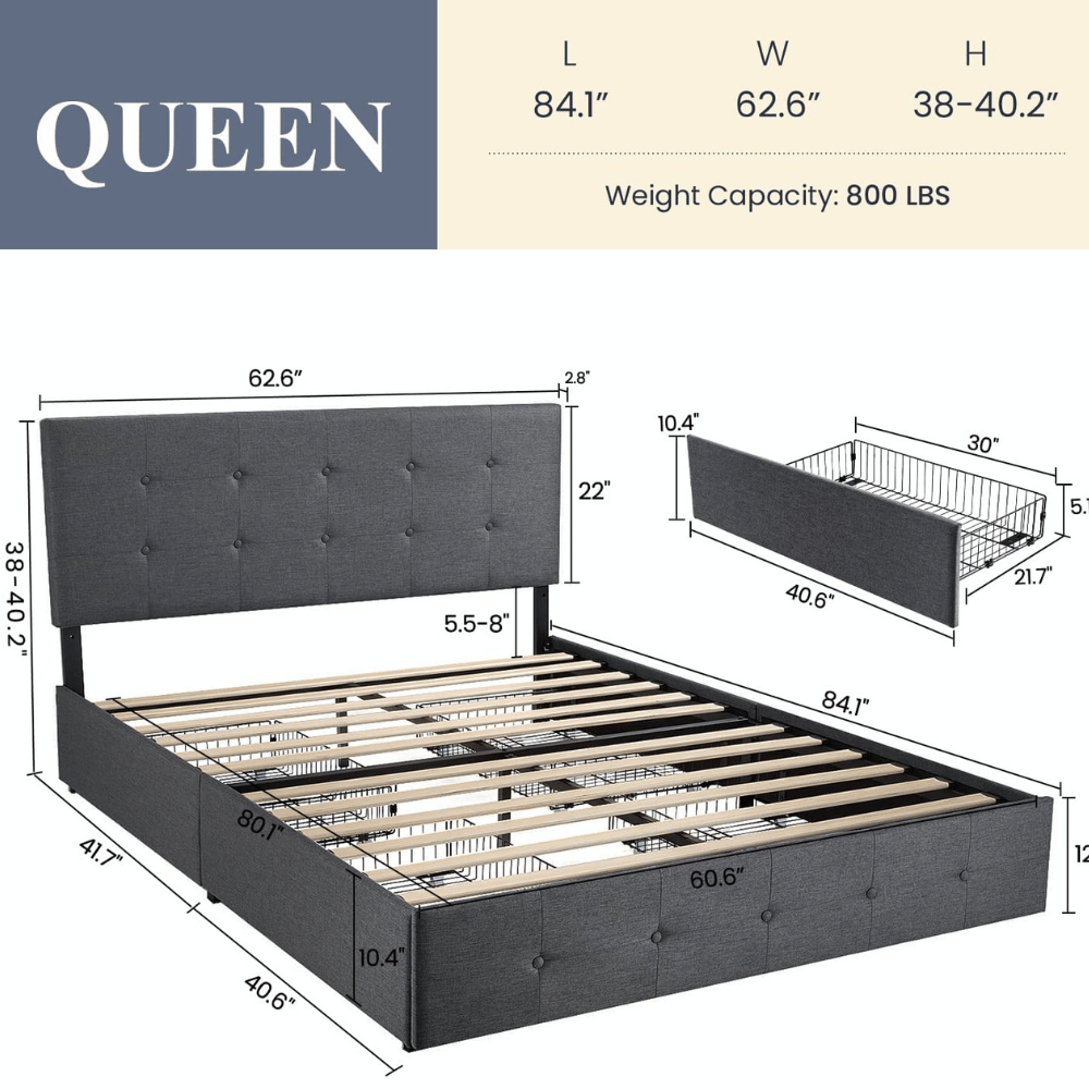 Allewie sturdy bed frame