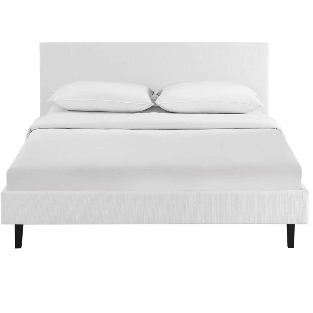 Modway white bed frame