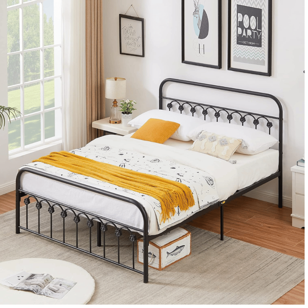 VECELO vintage bed frame