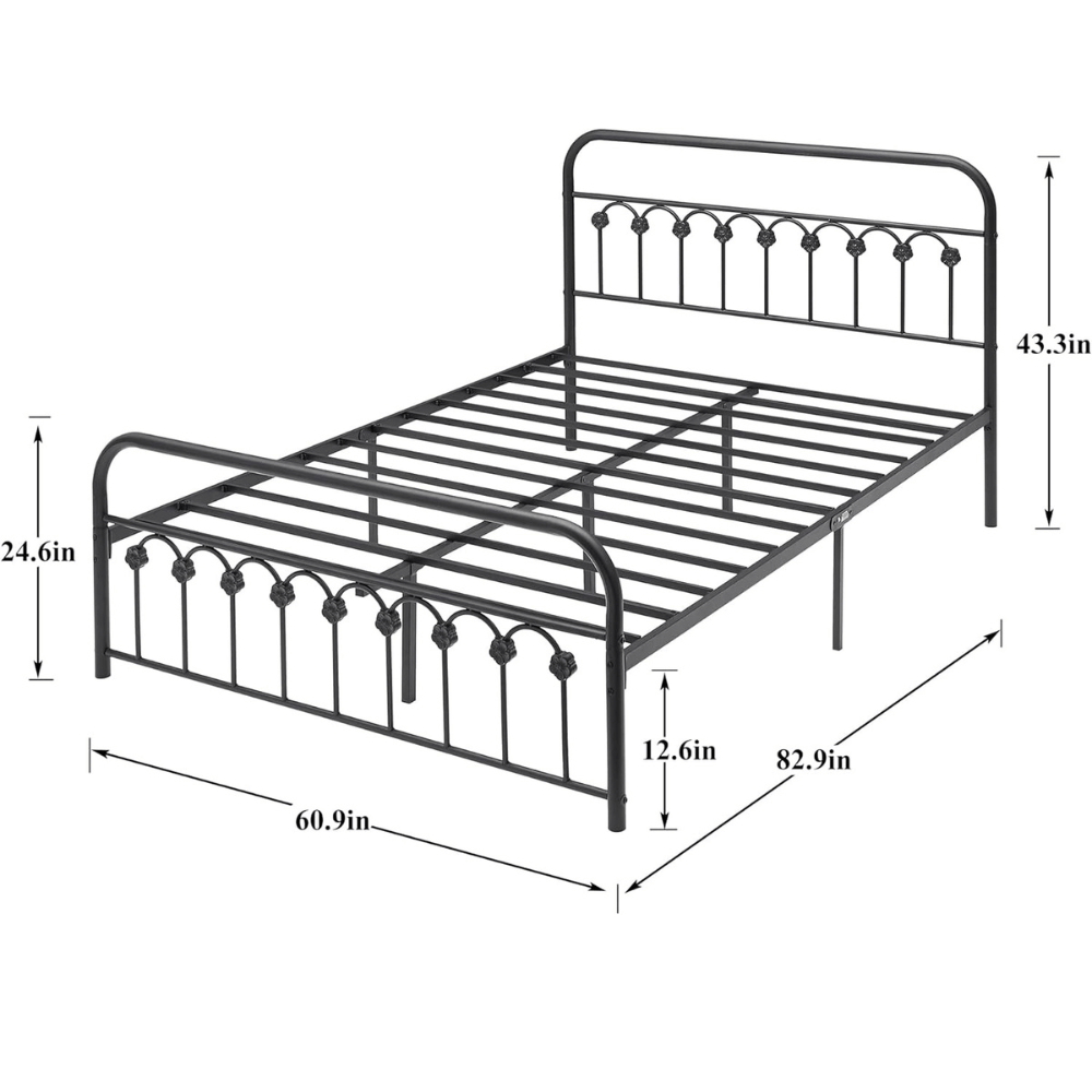 VECELO Victorian bed frame