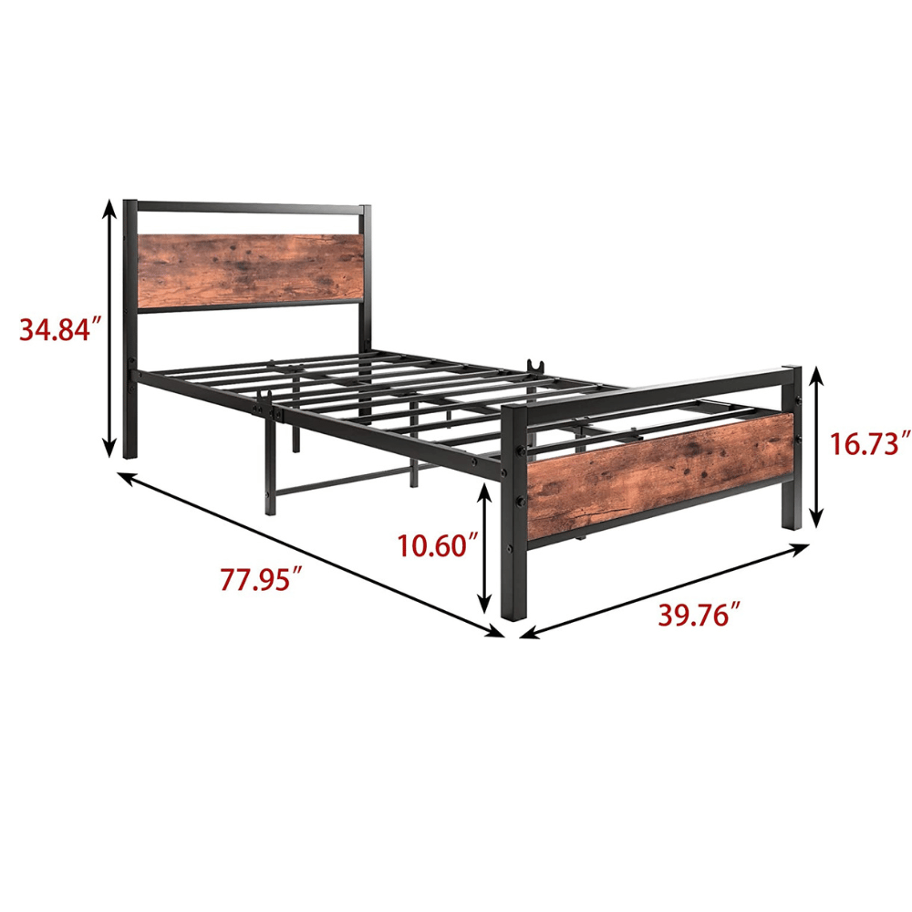 BOFENG Vintage Headboard Bed Frame