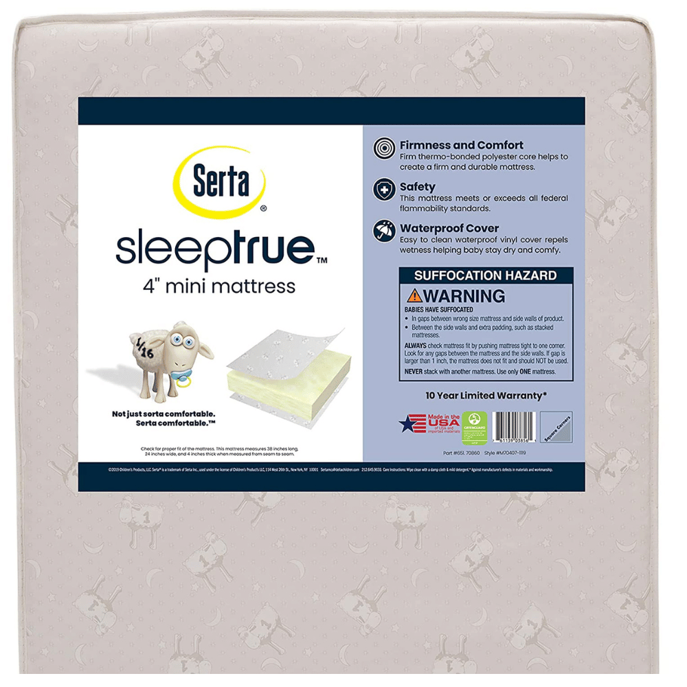 Serta lightweight portable crib mattress