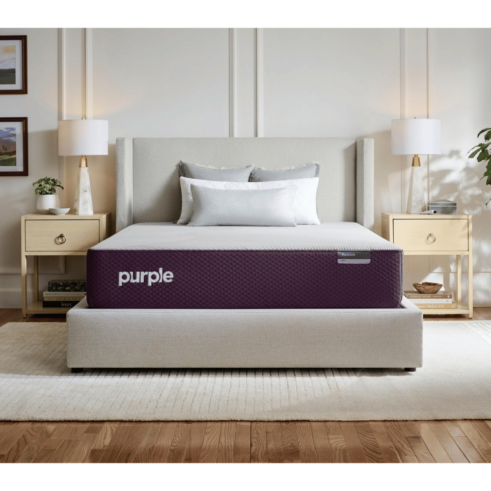 Purple polymer grid mattress.