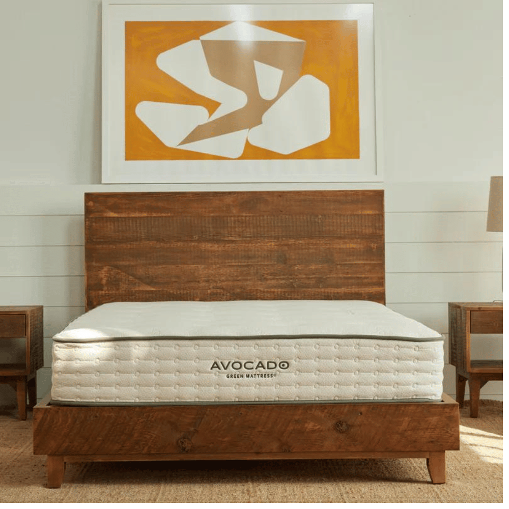 Avocado Green wood bed frame