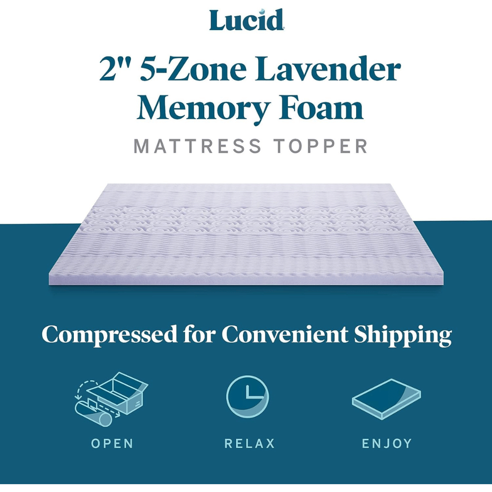 Lucid pressure-relieving mattress topper