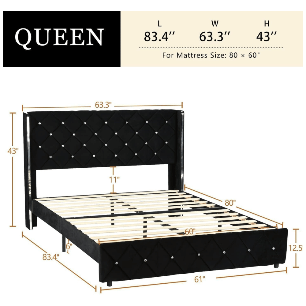 4 EVER WINNER upholstered bed frame