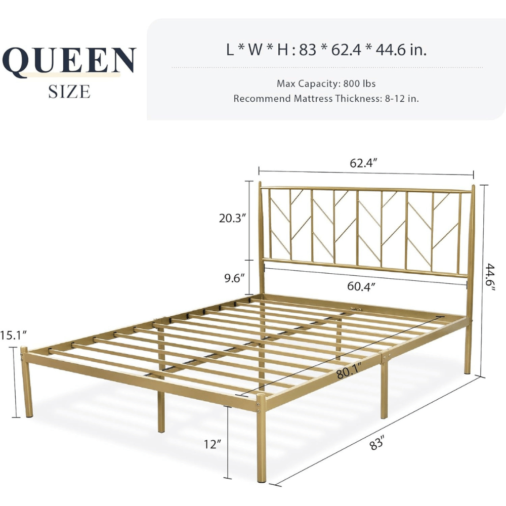 Allewie vintage headboard bed frame