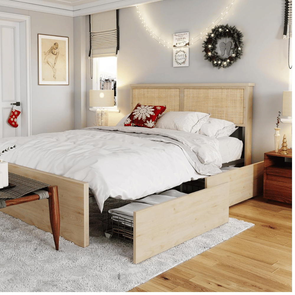 Brafab natural rattan bed frame