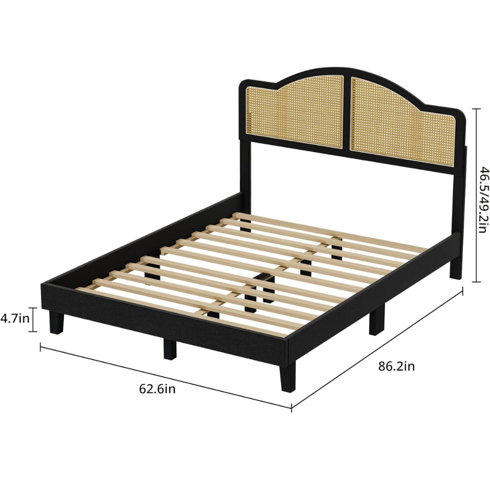 Cozy Castle rattan platform bed frame