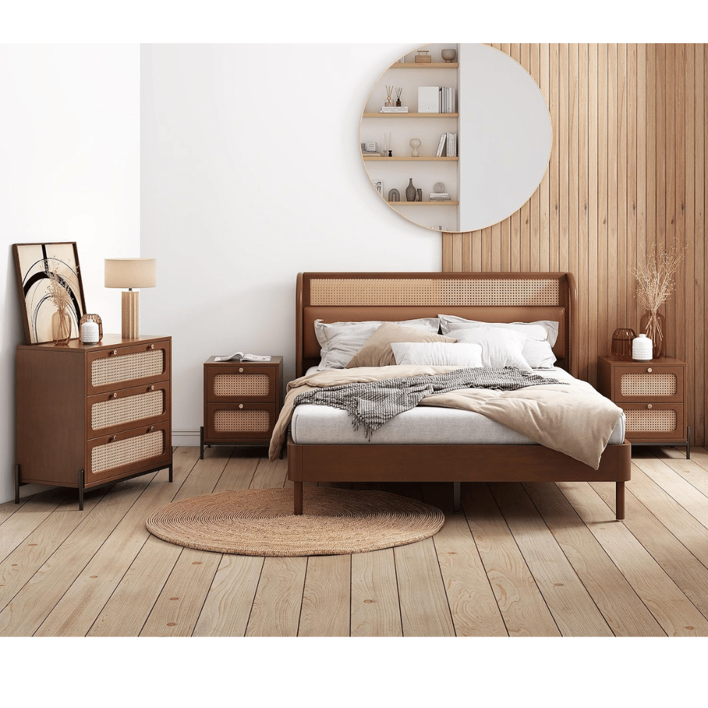 JIVOIT boho platform bed frame