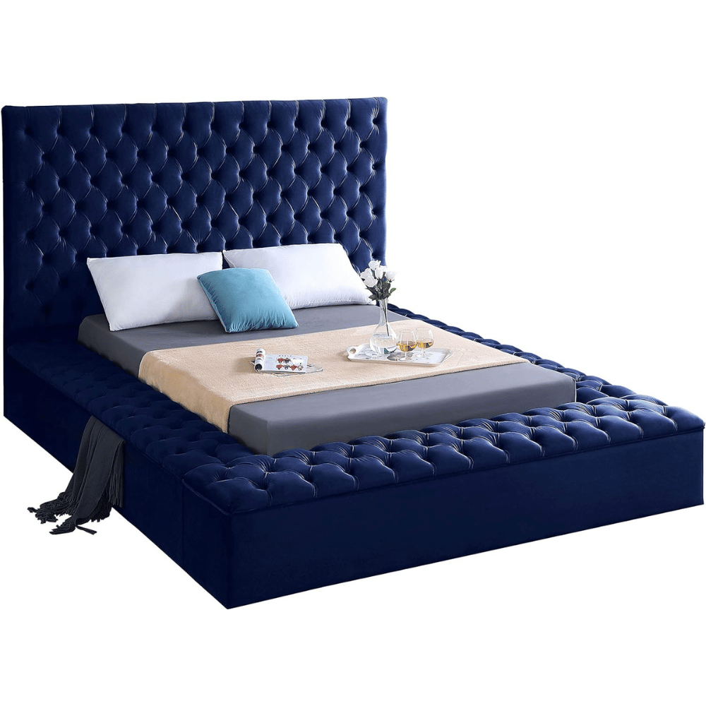 Meridian Furniture velvet bed frame