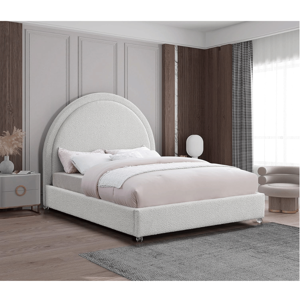 Meridian Milo boucle fabric bed frame