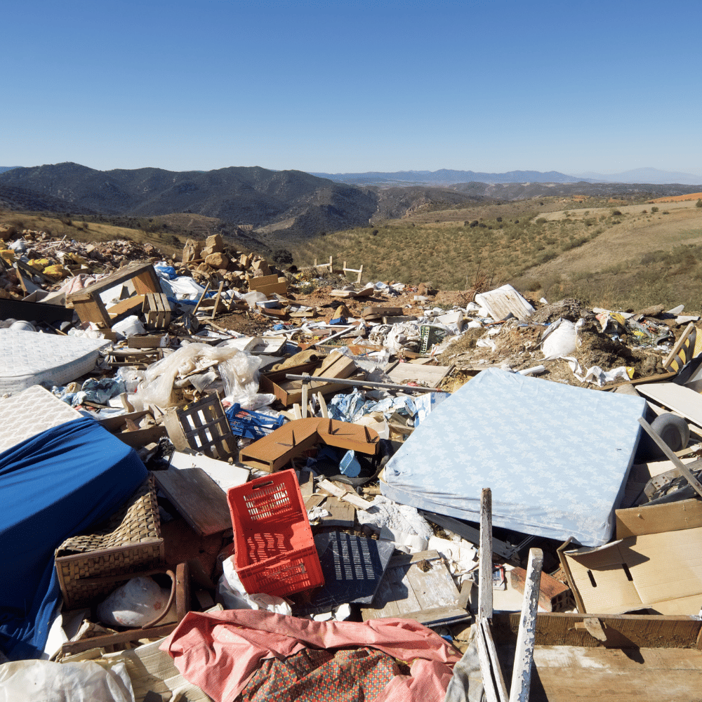 Junk-filled landfill site