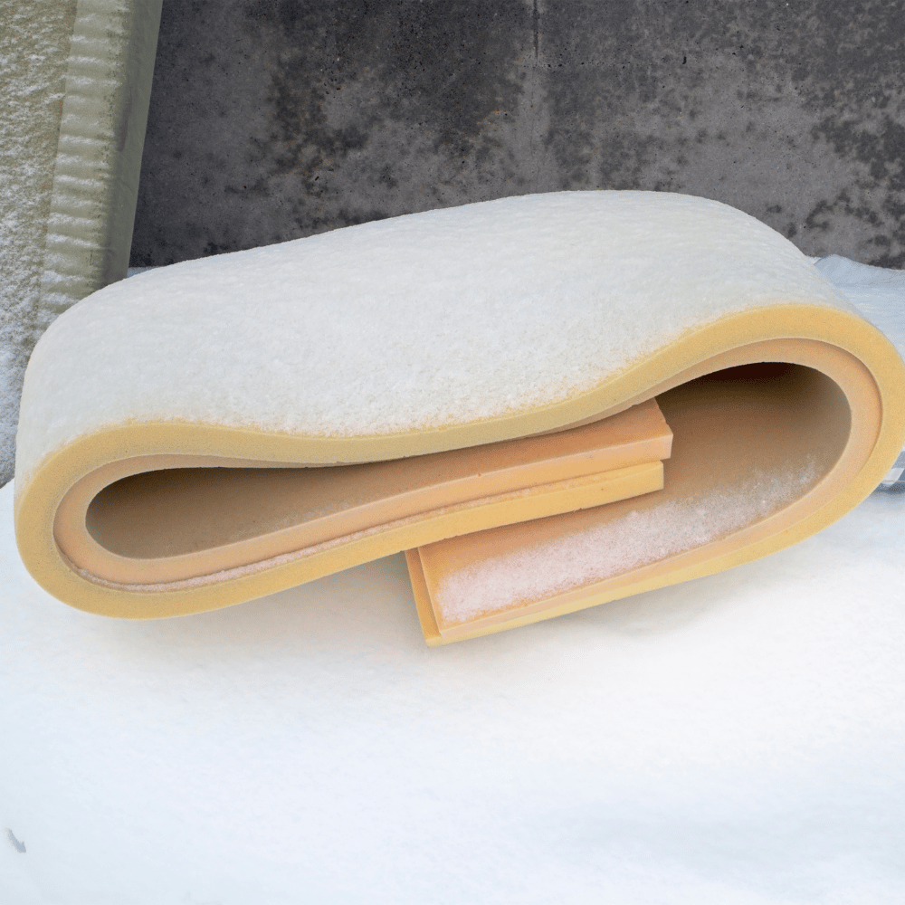 Snow-covered mattress