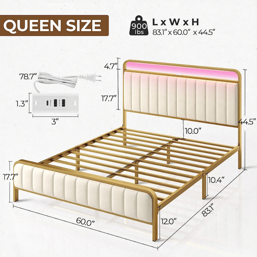 Rolanstar elegant bed frame