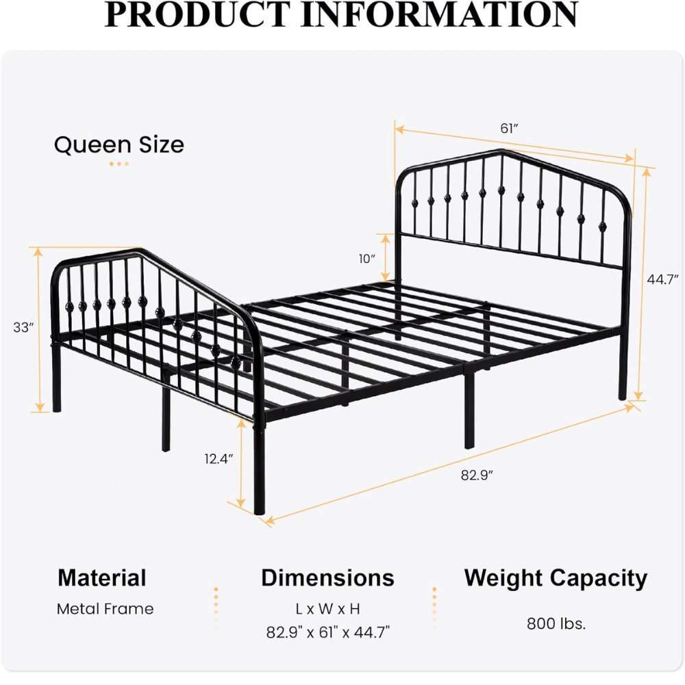 SHA CERLIN metal bed frame