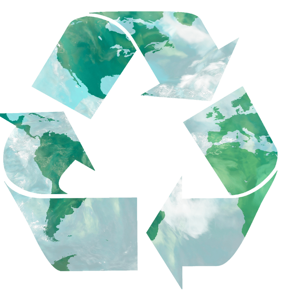 Green recycling logo