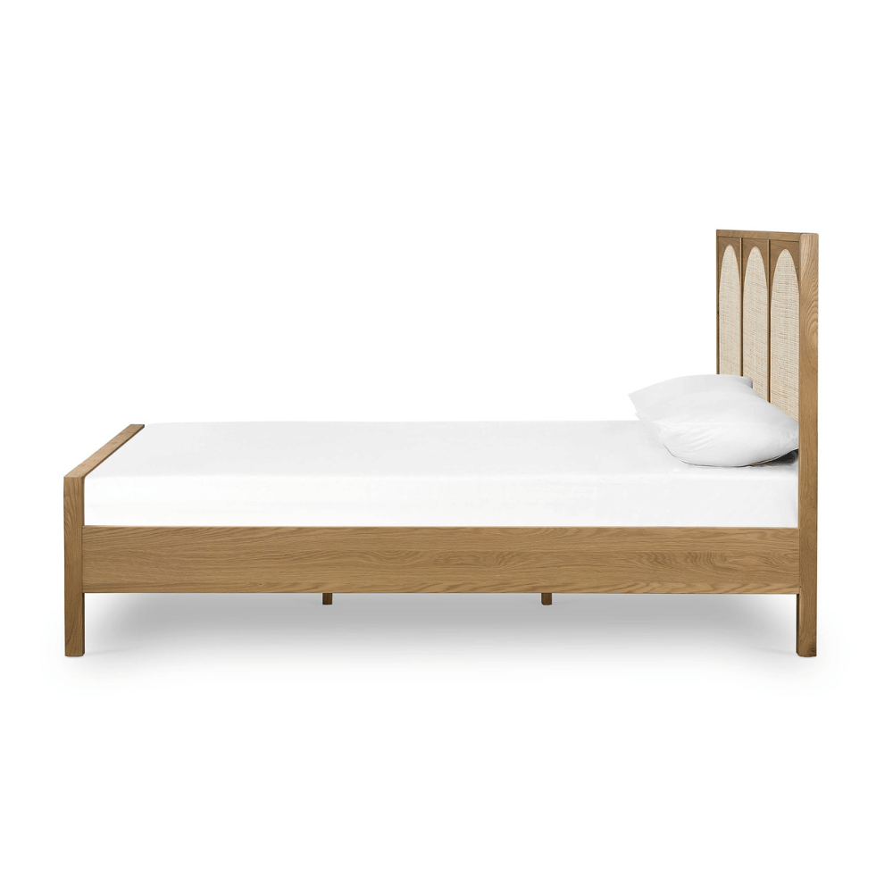 West Elm rattan bed frame