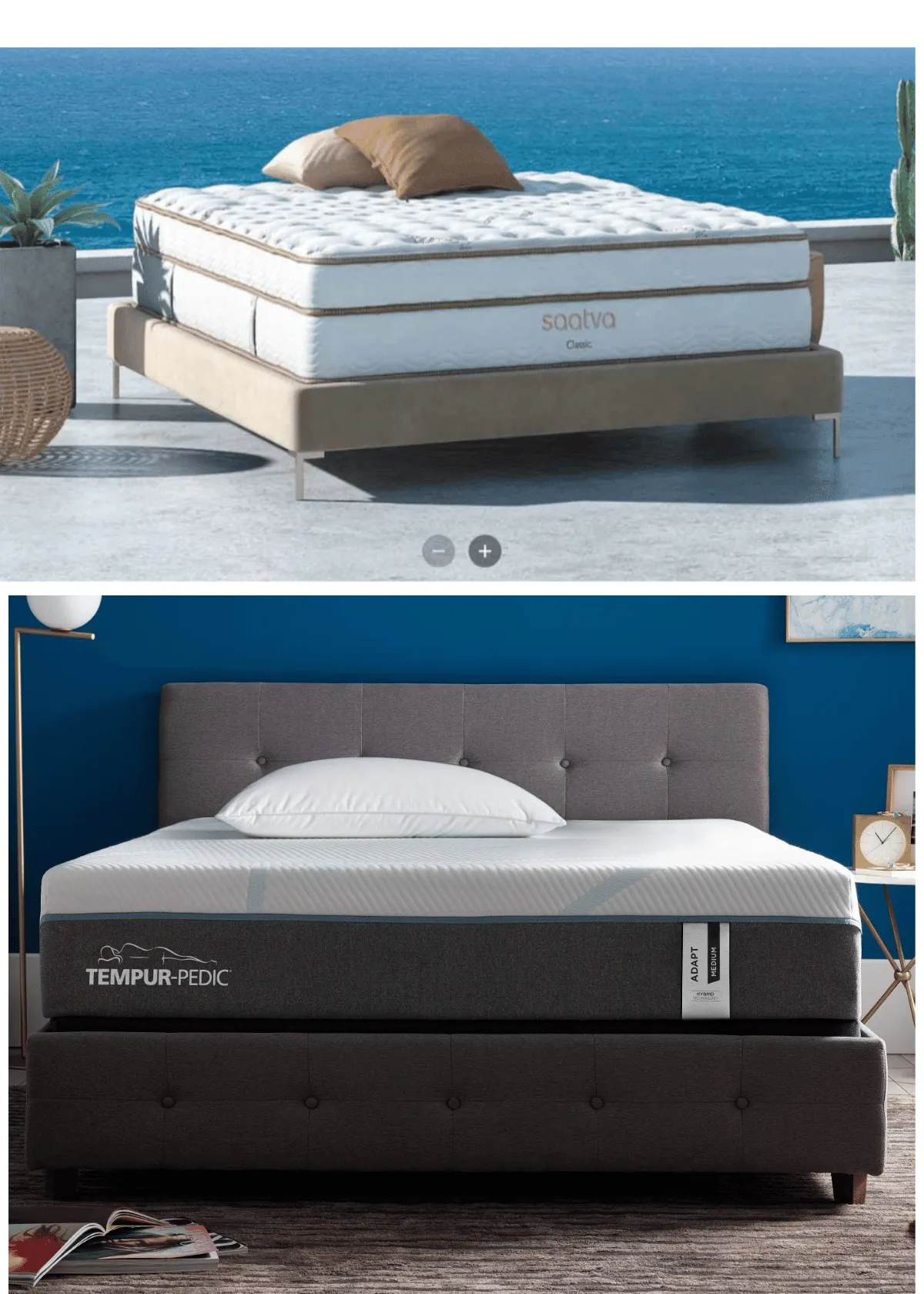 Credit: Saatva and Tempur-Pedic