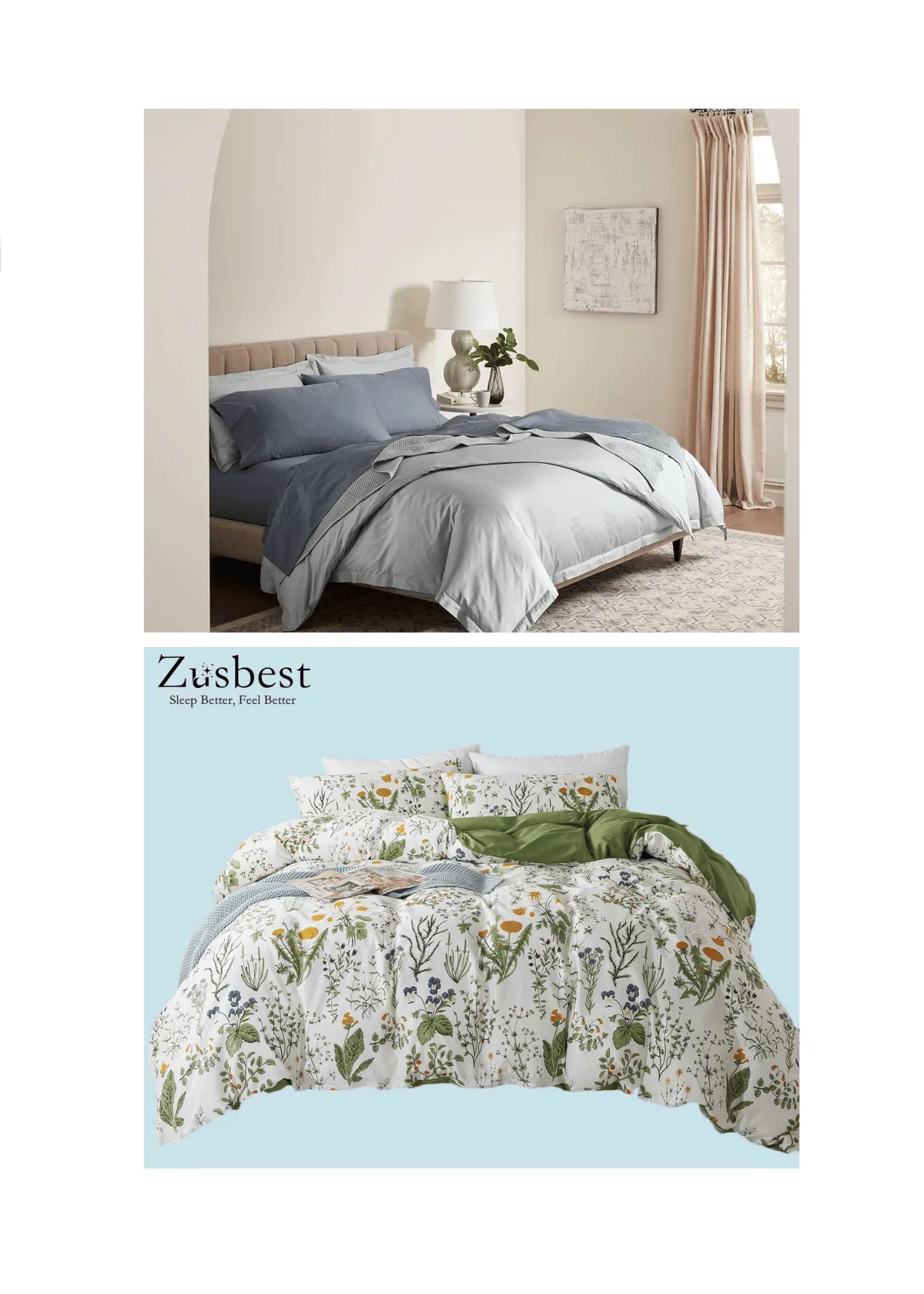 Enjoy a cozy sleep with cotton sheets.