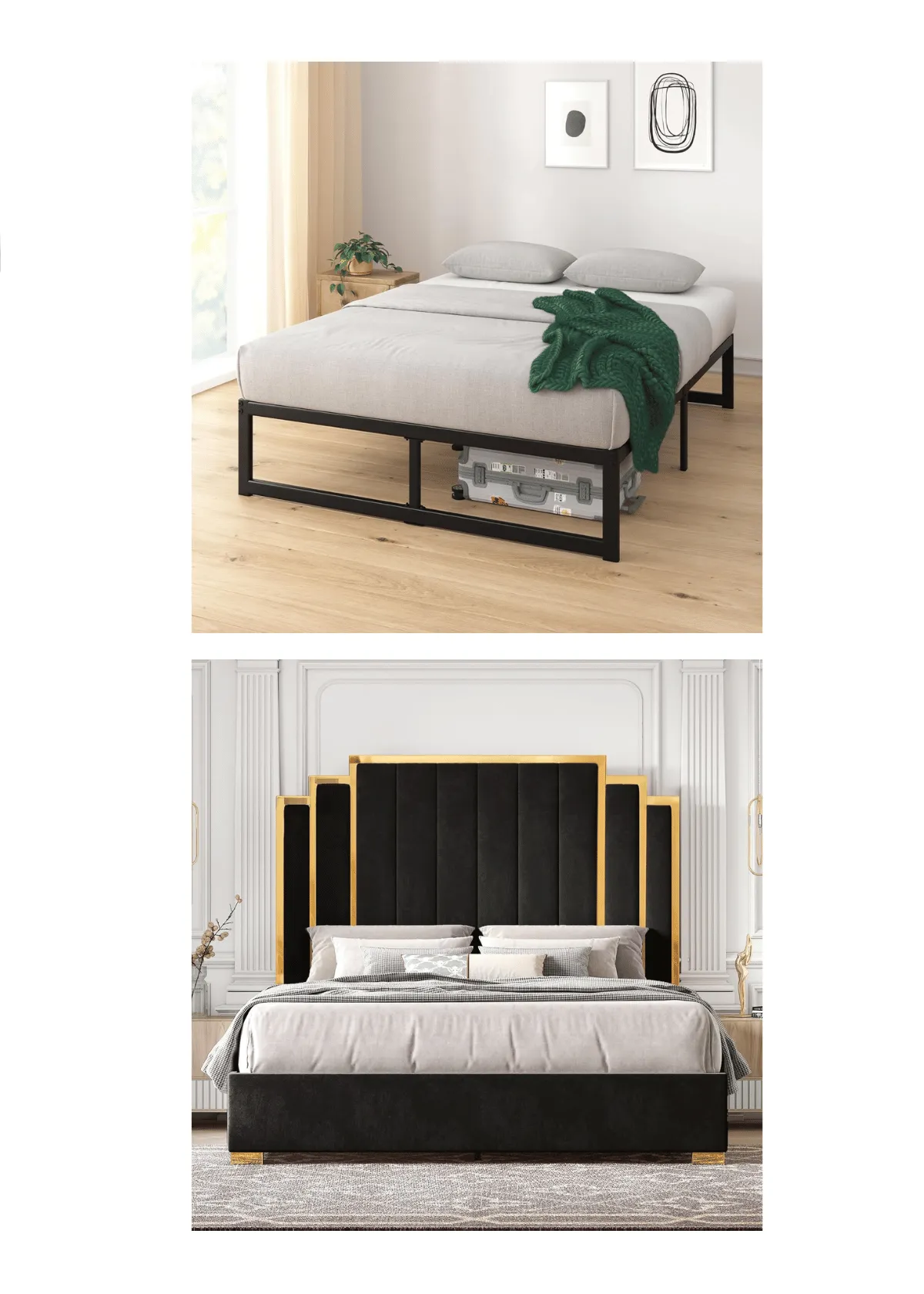 Gift yourself the best affordable king bed frame without breaking the bank (Credit: ZINUS, HOWE)