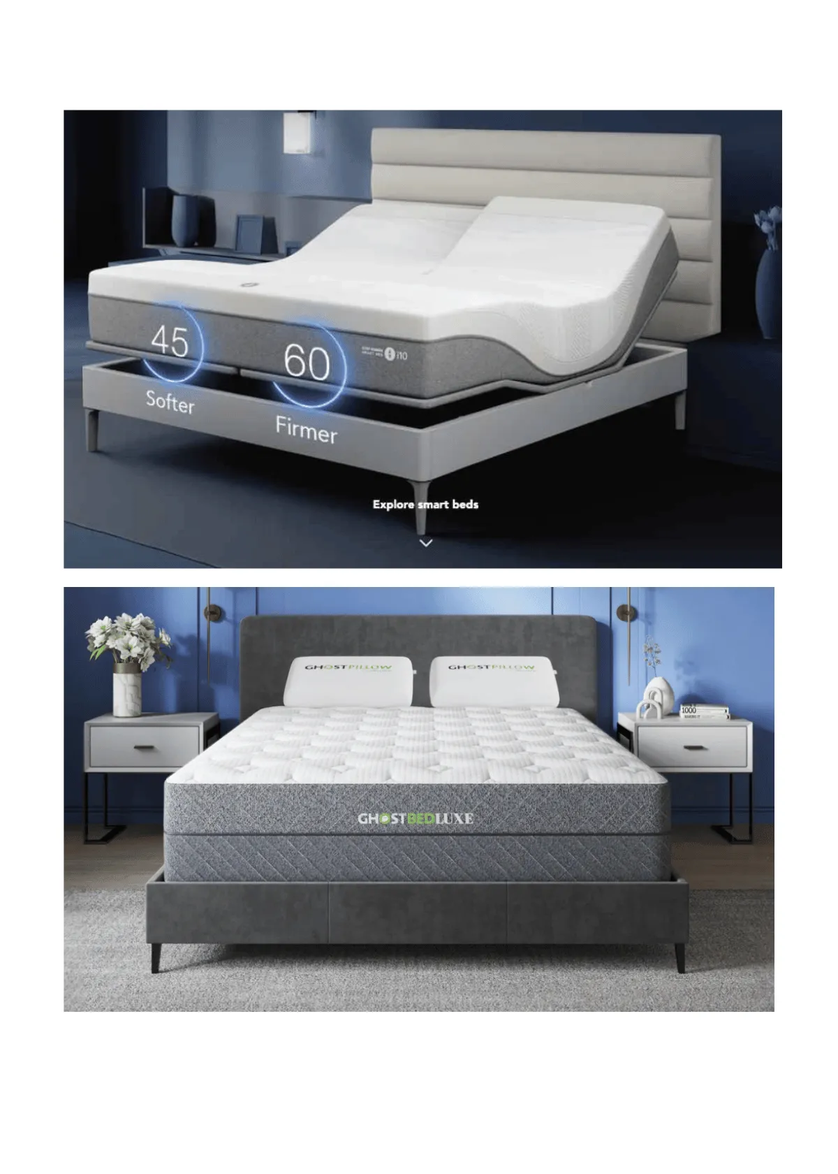 Experience all-night cooling with advanced temperature-regulating mattress technology. (Credit: Sleep Number; GhostBed)